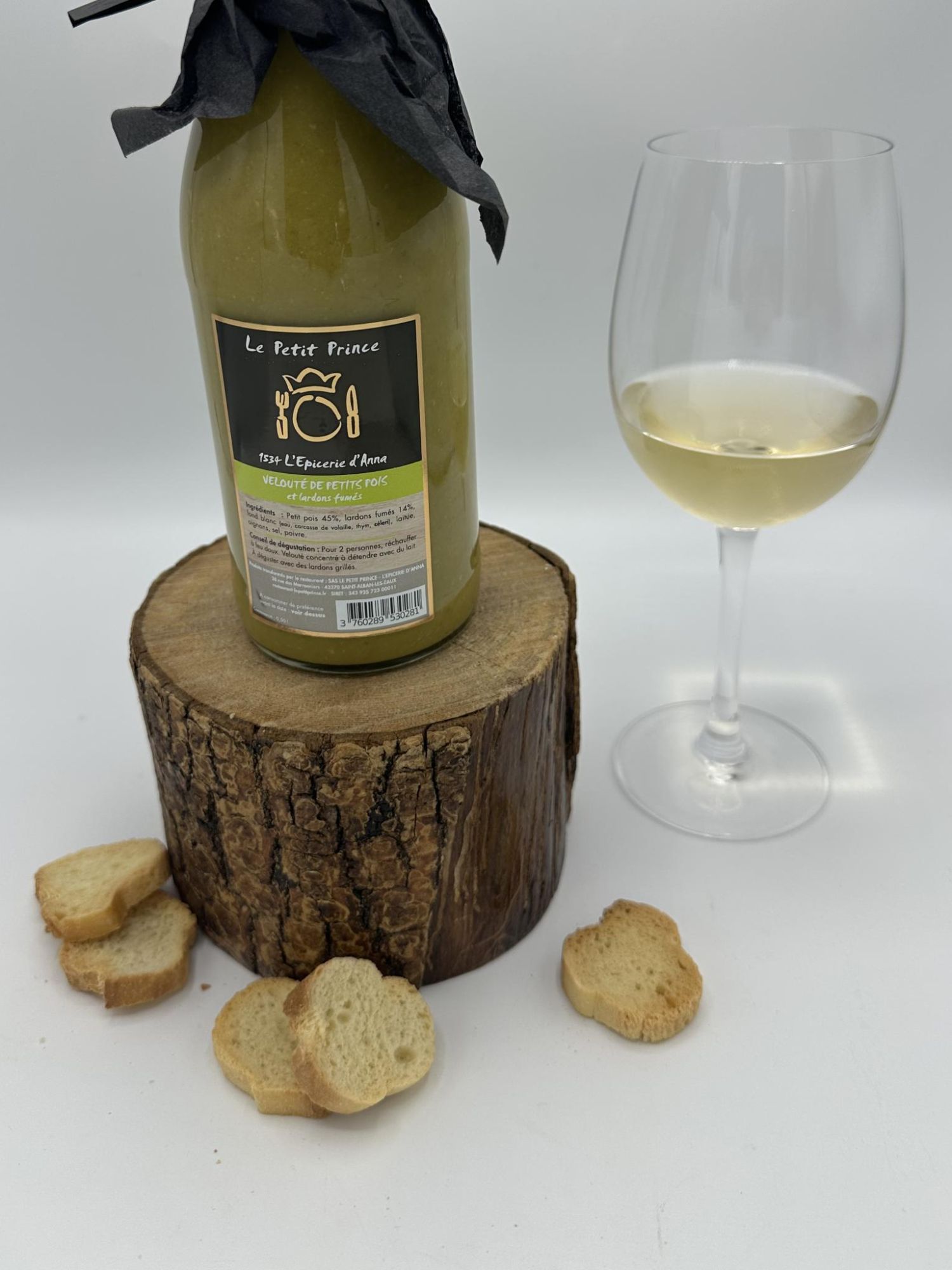 VELOUTE DE PETITS POIS ET LARDONS FUMES