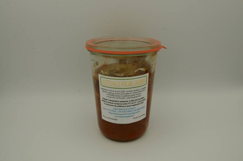 SAUTE D'ECHINE DE PORC MIEL/GINGEMBRE
